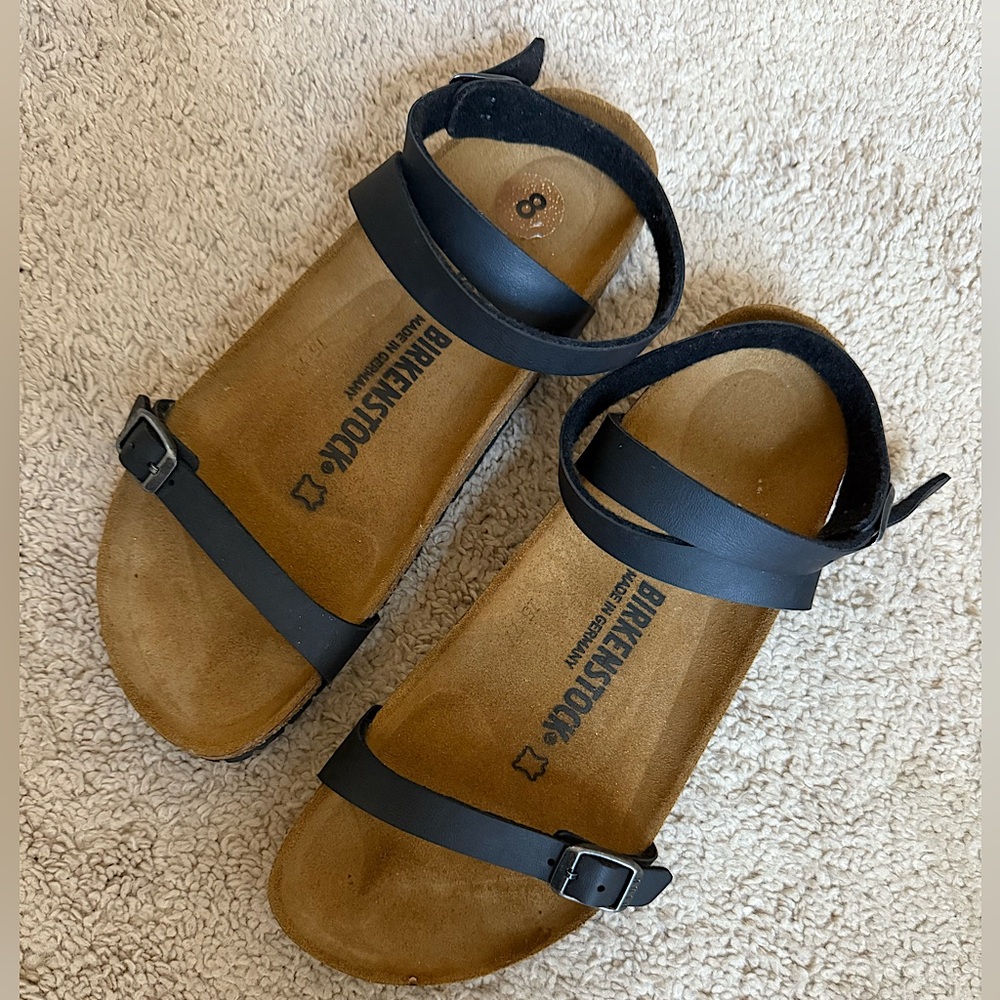 Birkenstock black strap sandals